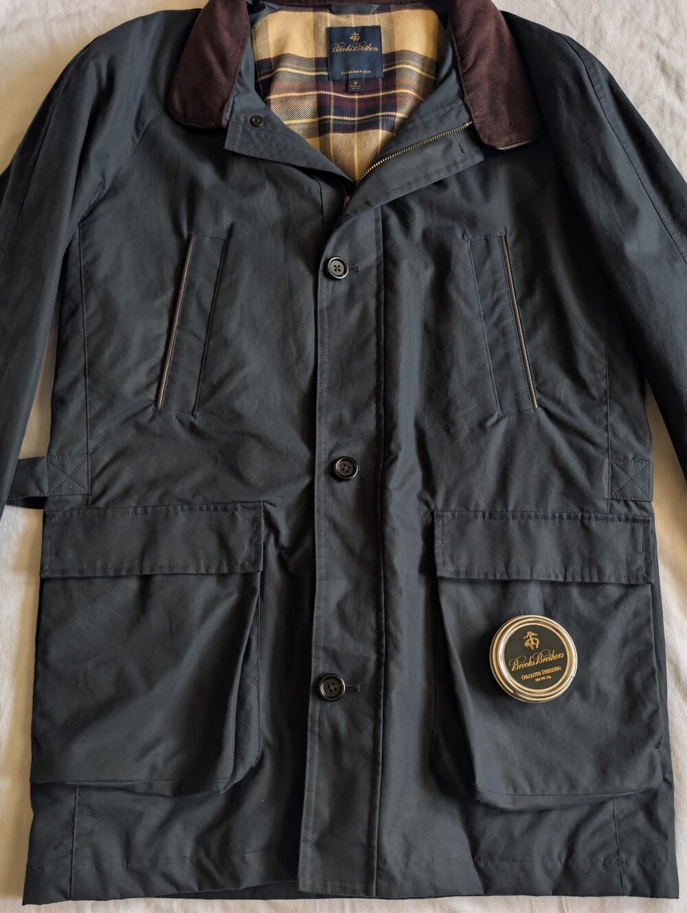 Brooks Brothers Halley Stevensons Waxed Cotton Field Jacket sz M  Scottish